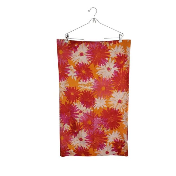 Cuddledown Pillow Case Pink Orange Bold Floral Retro Standard/Queen 100% Cotton - Picture 1 of 4